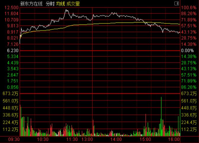 新东方在线股价收涨39.97% 盘中一度涨幅超100%