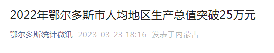 这座北方内陆小城 人均GDP突破25万元！