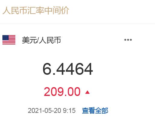 人民币兑美元中间价下调209个基点 机构